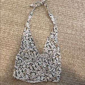 Abound Green and White Floral Top